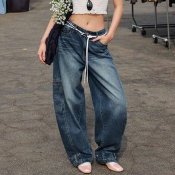 VBRT Barrel Baggy Jeans With Draw String NWT, Size 9 - Picture 1 of 17